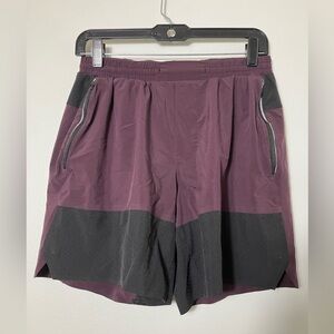 Lululemon Shorts Men’s Sz 30” Waist With 7” Inseam Pockets Purple/black Athletic